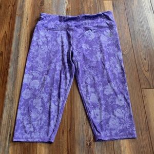 RBX Live Life Active Purple Floral Capris Leggings